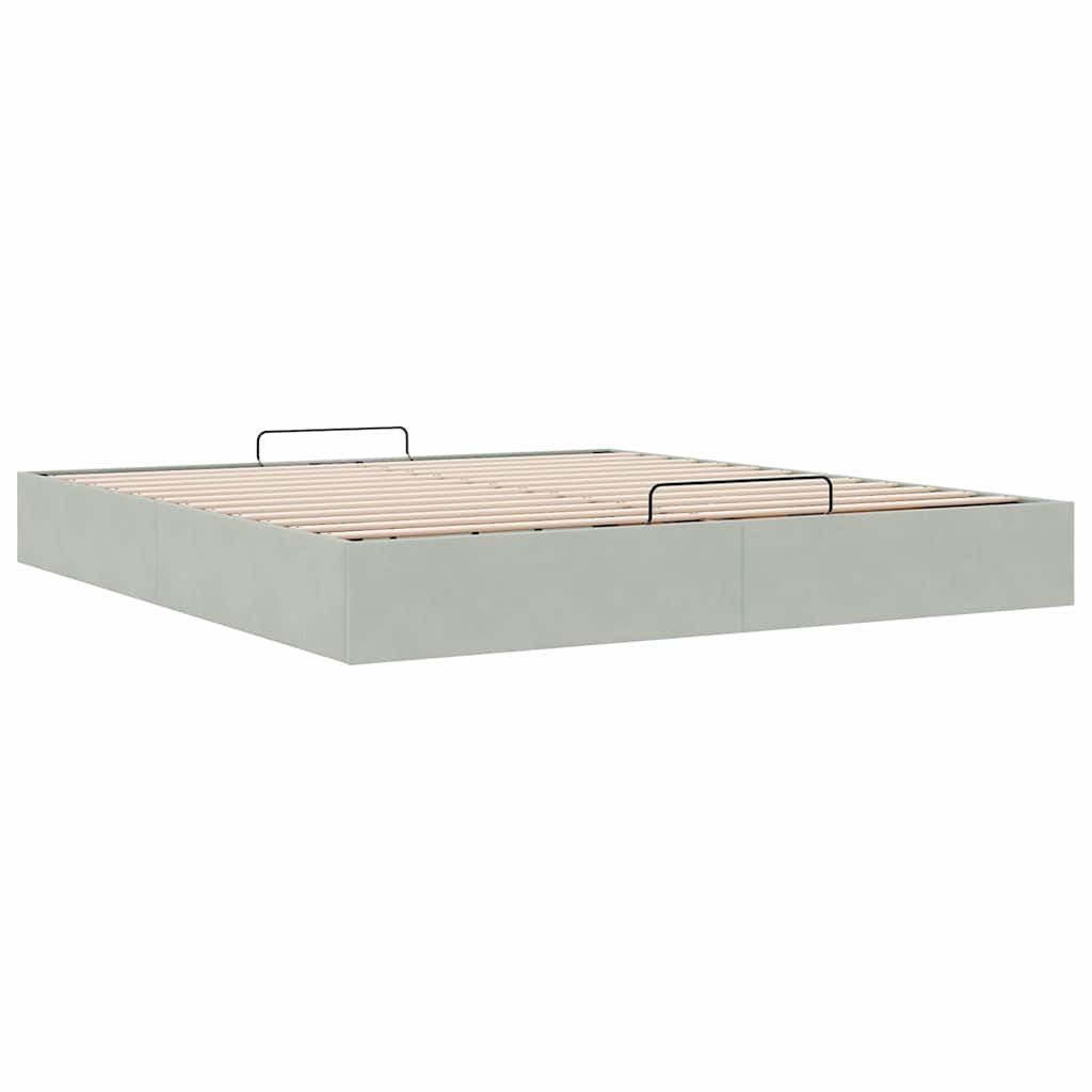 vidaXL Ottoman bedframe zonder matras 180x200 cm fluweel lichtgrijs grijs, foto 4
