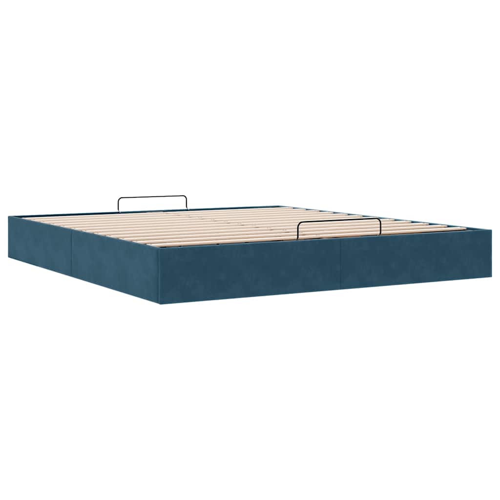 vidaXL Ottoman bedframe zonder matras 180x200 cm fluweel donkerblauw blauw, foto 4