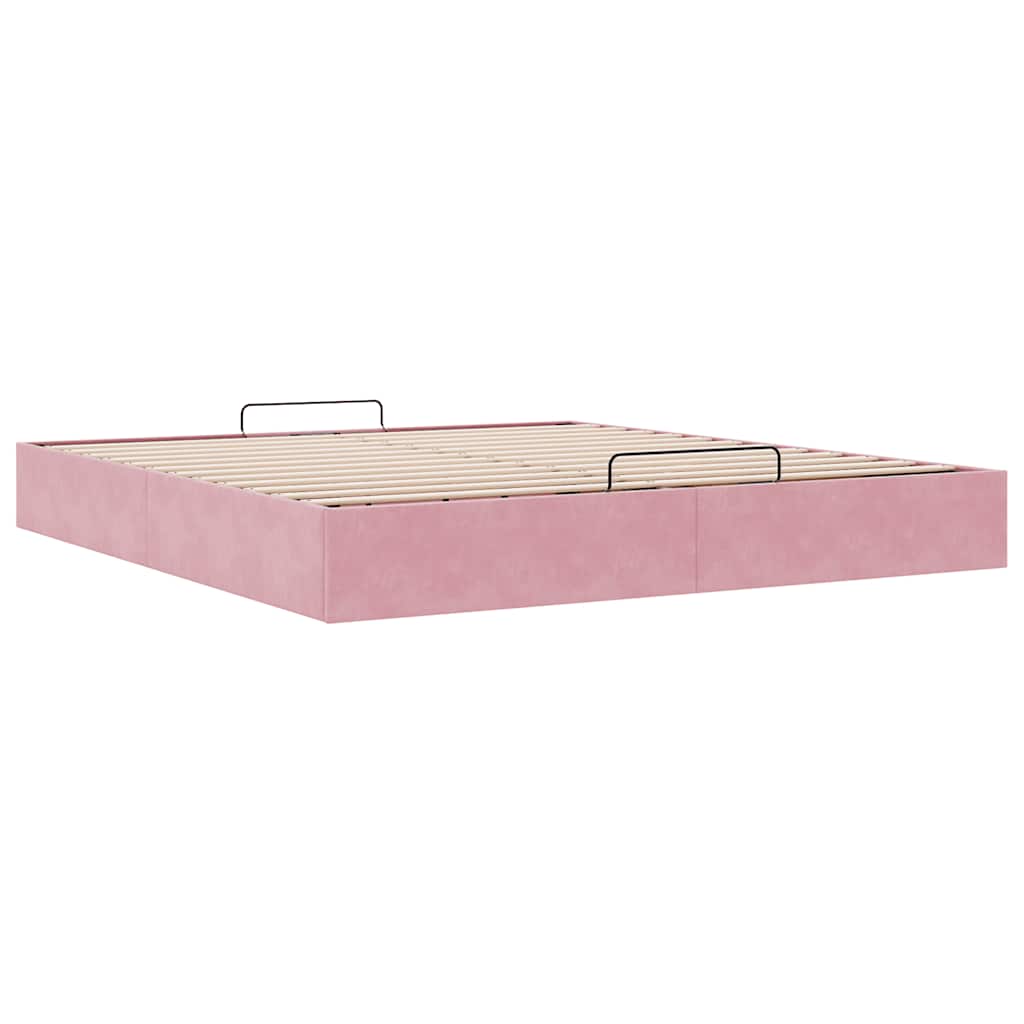 vidaXL Ottoman bedframe zonder matras 180x200 cm fluweel roze, foto 4