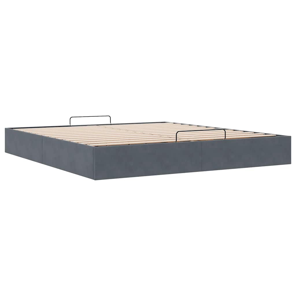 vidaXL Ottoman bedframe zonder matras 200x200 cm fluweel donkergrijs grijs, foto 4
