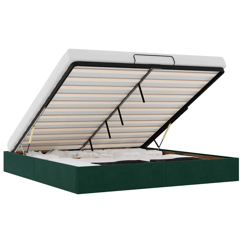 VidaXL Osmanský rám postele bez matrací tmavě zelená 200x200 cm samet