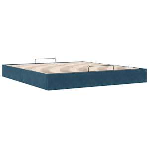 Osmanský rám postele bez matrací tmavě modrá 200x200 cm samet - obrázek 6
