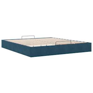 Osmanský rám postele bez matrací tmavě modrá 200x200 cm samet - obrázek 9