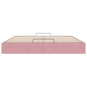 Osmanský rám postele bez matrací růžová 200x200 cm samet - obrázek 7