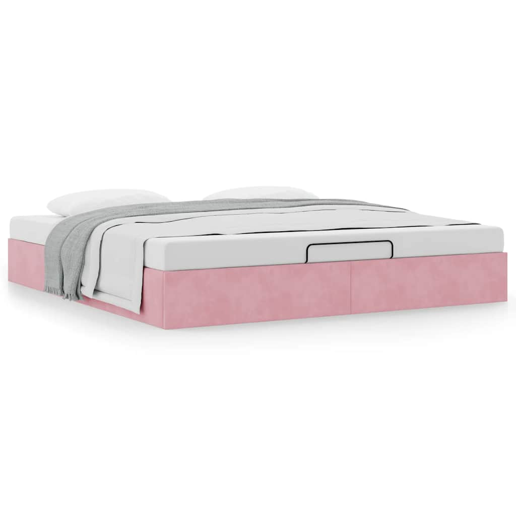 vidaXL Ottoman-Bett ohne Matratze Rosa 200x200 cm Samt