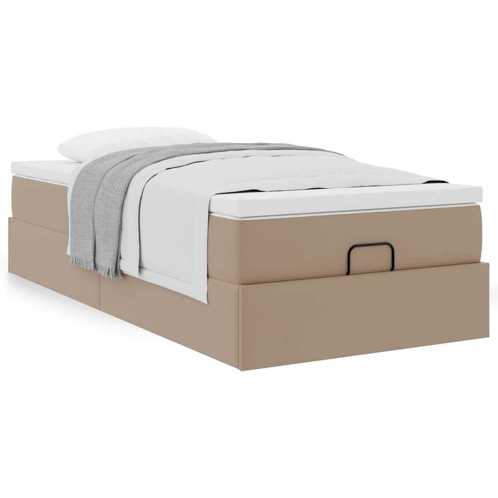 Ottoman-Bett mit Matratze Cappuccino-Braun 80×200 cm Kunstleder