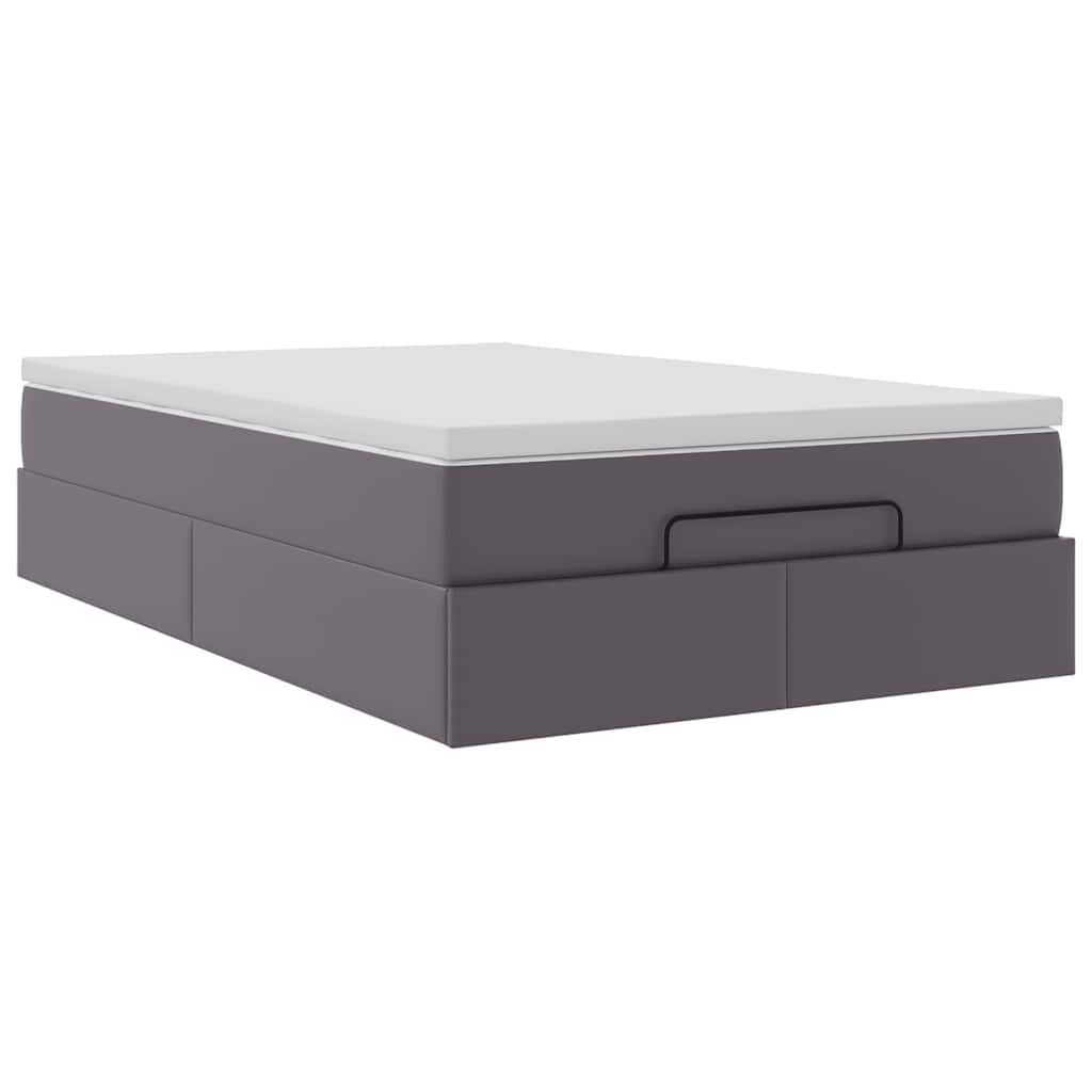 vidaXL Ottoman bed met matras 120x190 cm kunstleer grijs, foto 4