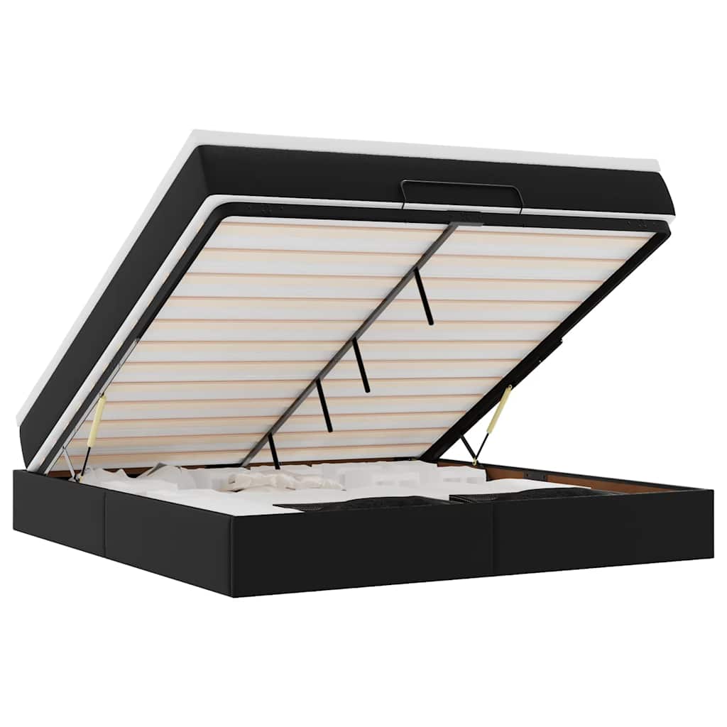 VidaXL Osmanský rám postele s matrací černá 160x200cm umělá kůže