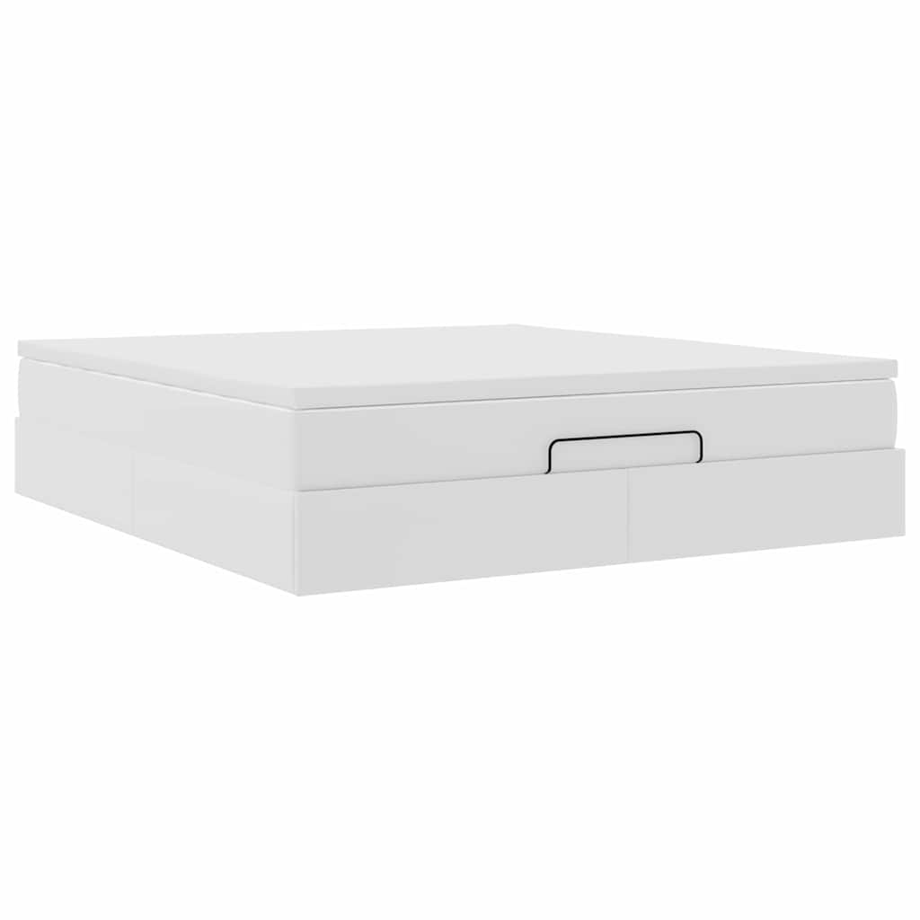 vidaXL Ottoman bed met matras 180x200cm kunstleer wit, foto 4