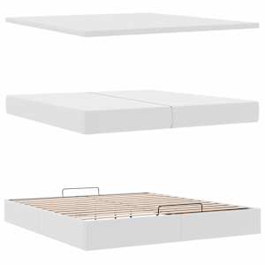Osmanský rám postele s matrací bílý 200x200cm umělá kůže - obrázek 7
