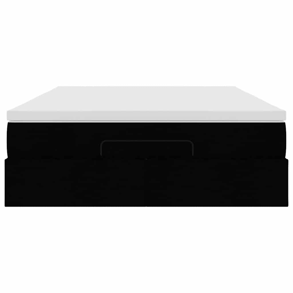 Ottoman Bed Frame with Mattress Platform Bedstead Black Faux Leather vidaXL - Picture 7 of 12