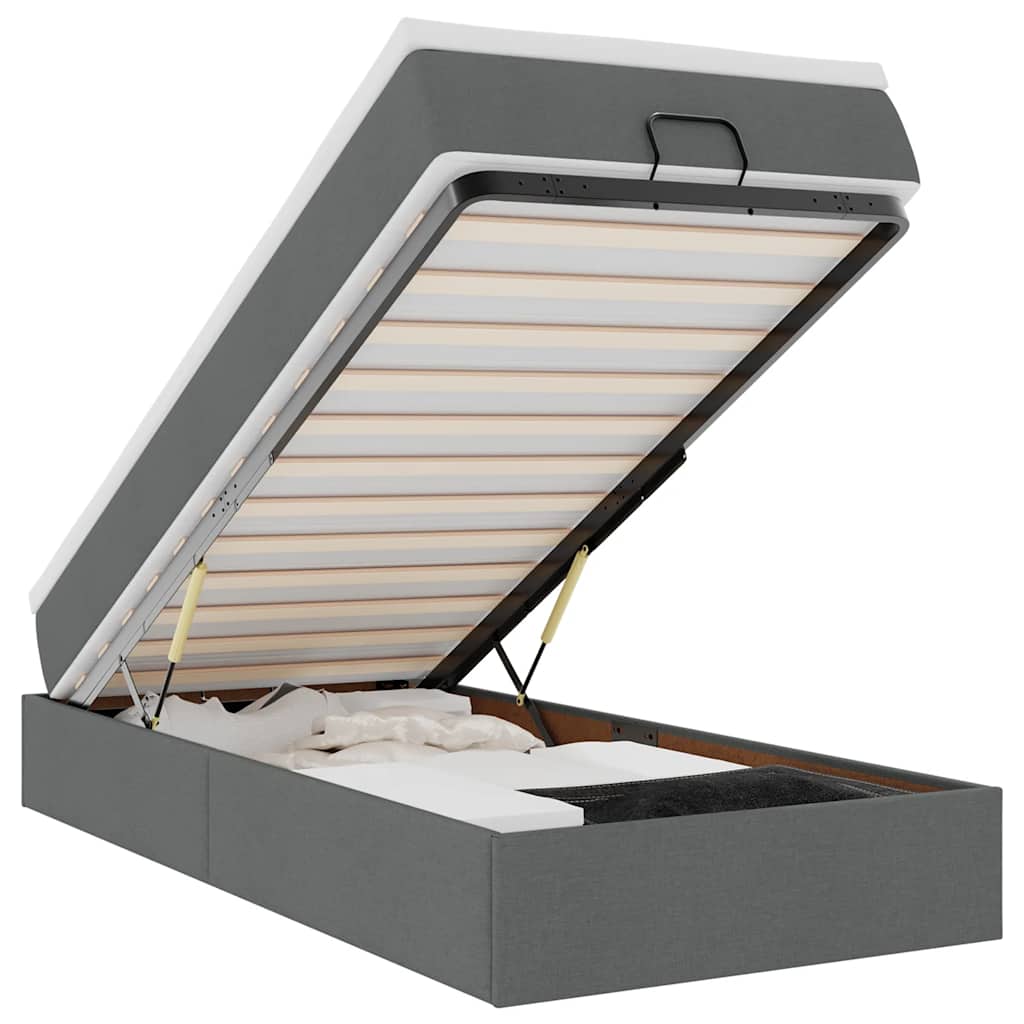 Thumbnail - vidaXL Ottoman-Bett mit Matratze Dunkelgrau 80x200 cm Stoff