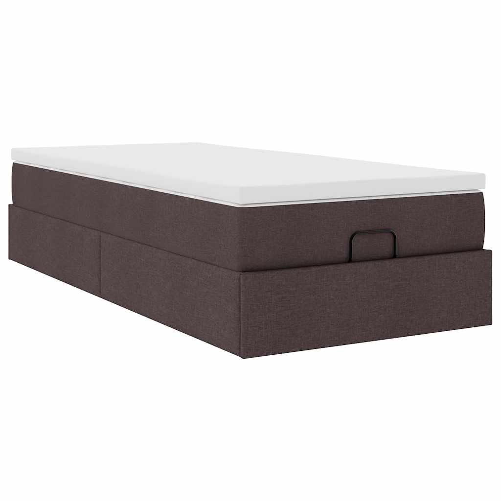 vidaXL Ottoman bed met matras 80x200cm stof donkerbruin bruin, foto 4