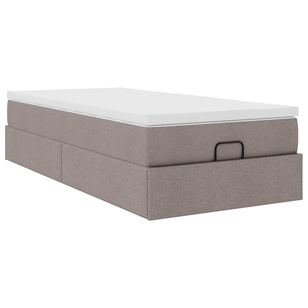 vidaXL Ottoman bed met matras 80x200cm stof taupe, foto 4
