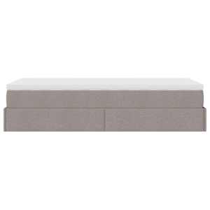 Osmanský rám postele s matrací taupe 80x200cm textil - obrázek 9
