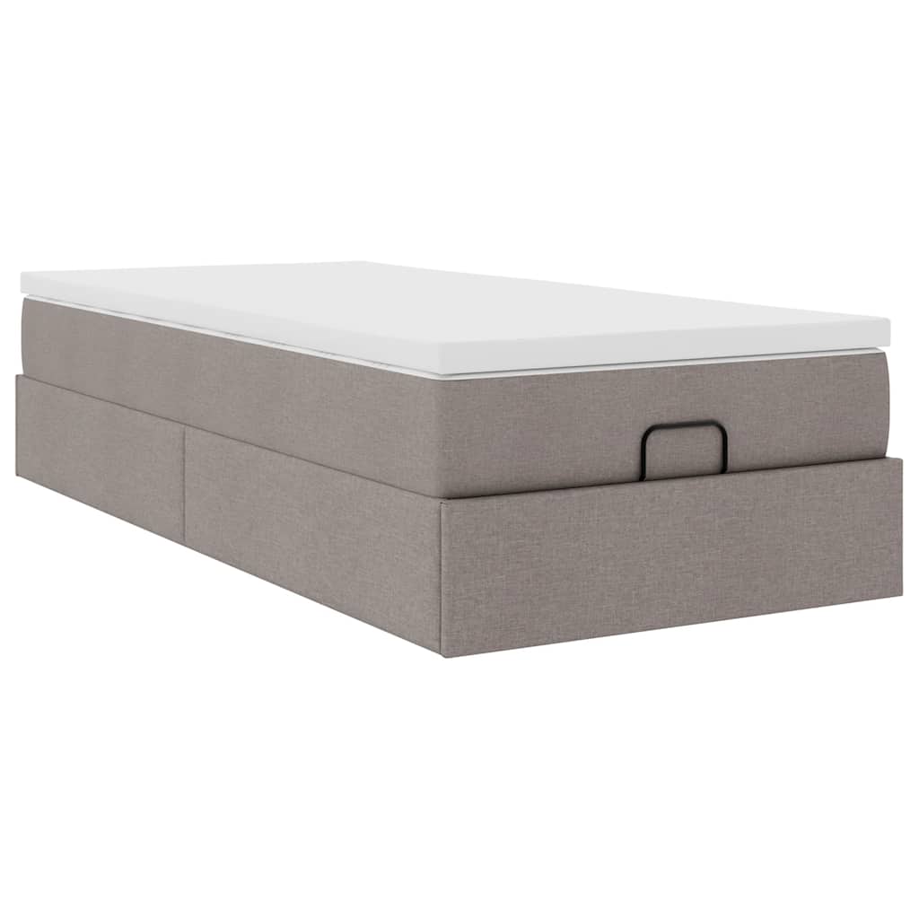 vidaXL Ottoman bed met matras 90x190cm stof taupe, foto 4