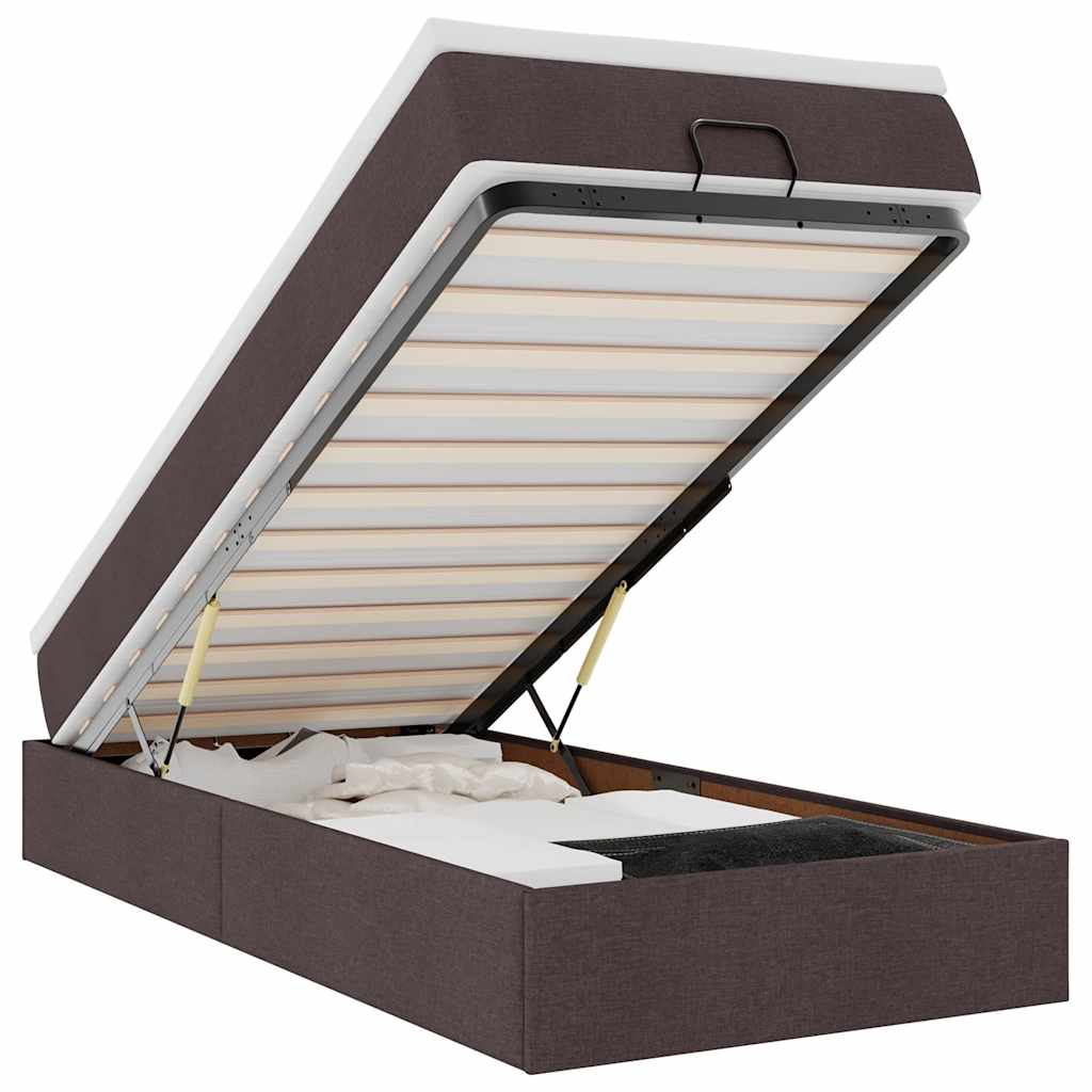 Thumbnail - vidaXL Ottoman-Bett mit Matratze Dunkelbraun 90x200 cm Stoff
