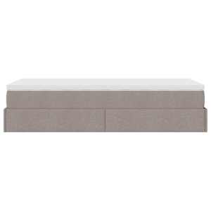Osmanský rám postele s matrací taupe 90x200cm textil - obrázek 9