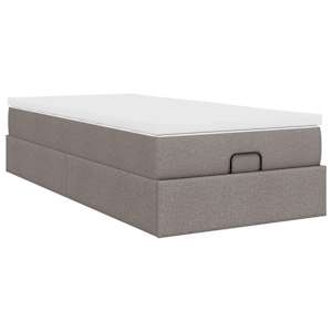 Osmanský rám postele s matrací taupe 90x200cm textil - obrázek 10