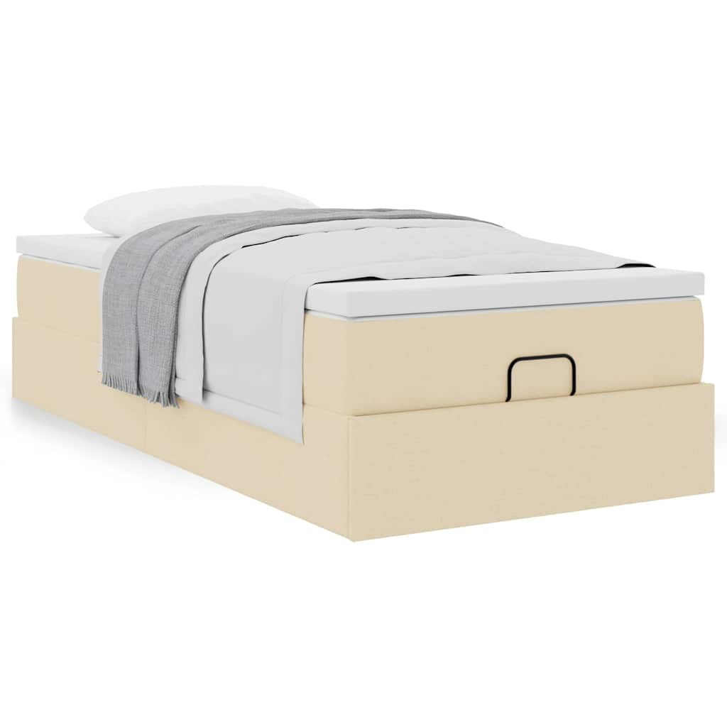 Ottoman-Bett mit Matratze Creme 100×200 cm Stoff