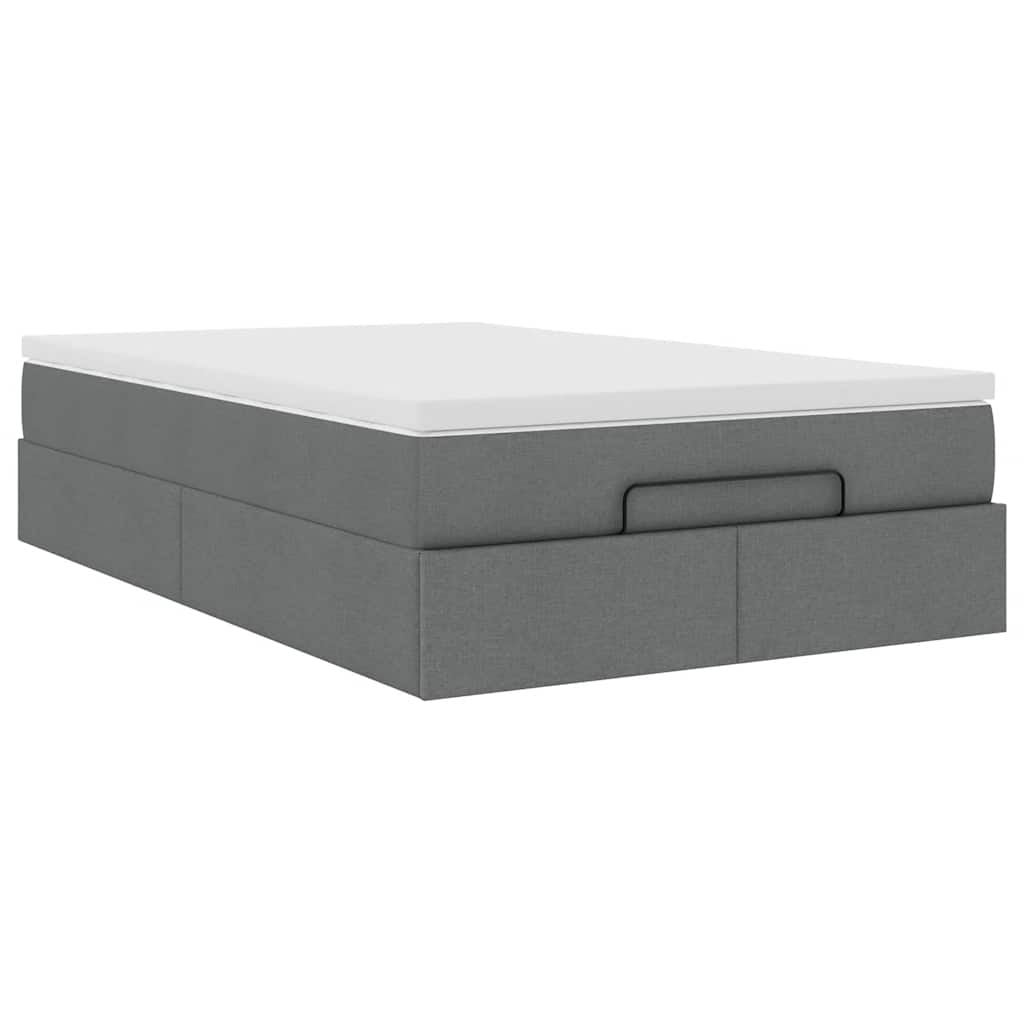 vidaXL Ottoman bed met matras 120x190 cm stof donkergrijs grijs, foto 4