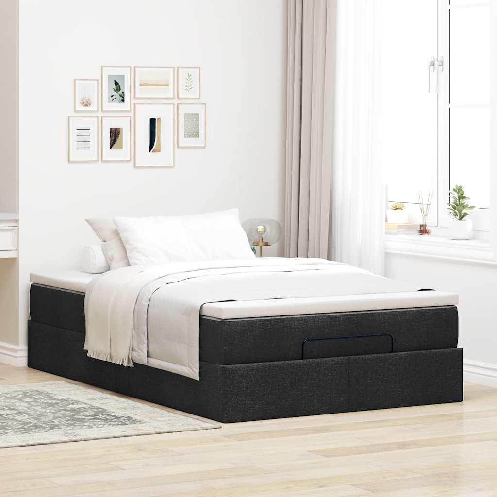 Thumbnail - vidaXL Ottoman-Bett mit Matratze Schwarz 120x190 cm Stoff