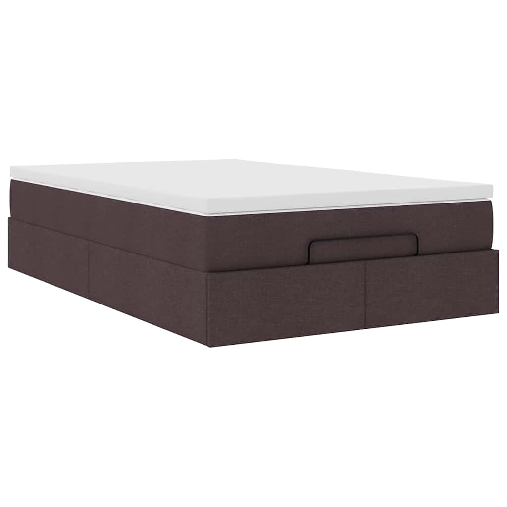 vidaXL Ottoman bed met matras 120x190 cm stof donkerbruin bruin, foto 4