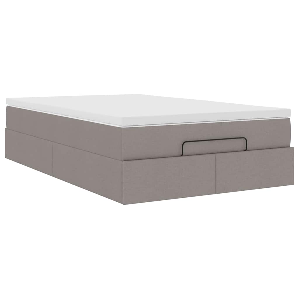 vidaXL Ottoman bed met matras 120x190 cm stof taupe, foto 4