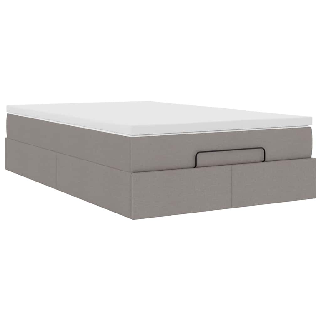 vidaXL Ottoman bed met matras 120x200cm stof taupe, foto 4