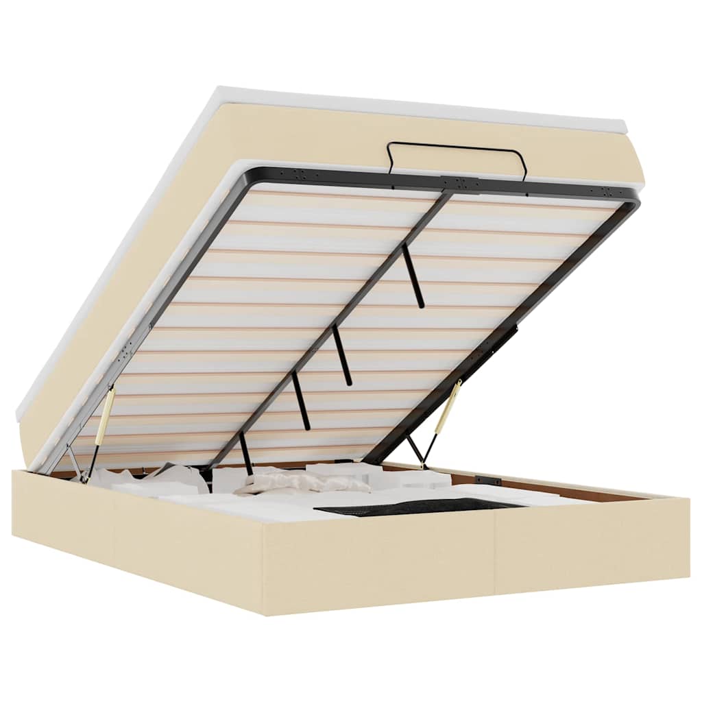 Thumbnail - vidaXL Ottoman-Bett mit Matratze Creme 140x190 cm Stoff