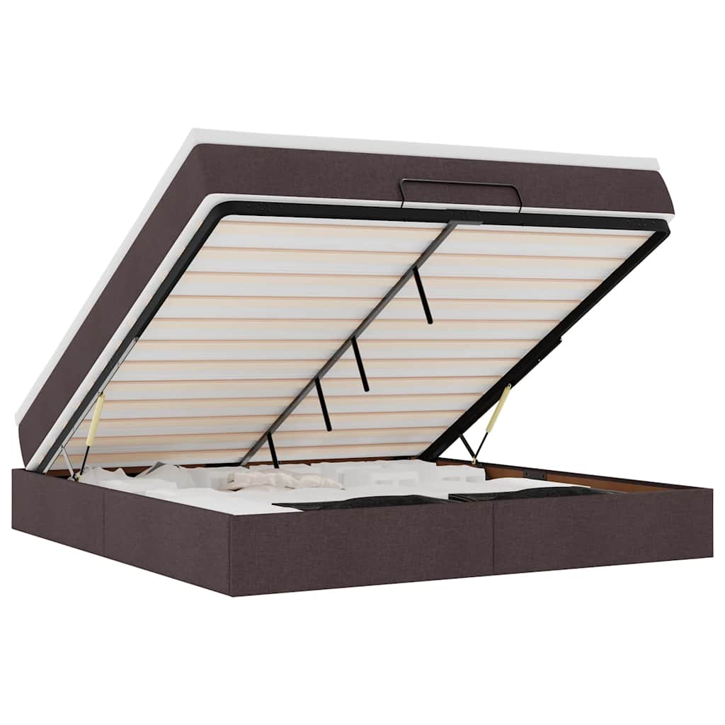 vidaXL Ottoman bed met matras 180x200cm stof donkerbruin bruin, foto 3