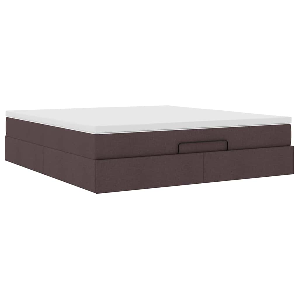 vidaXL Ottoman bed met matras 180x200cm stof donkerbruin bruin, foto 4