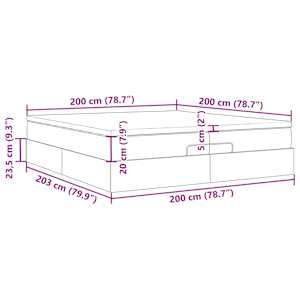 Osmanský rám postele s matracíes modrá 200x200cm textil - obrázek 17