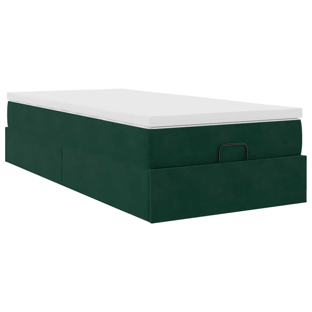 vidaXL Ottoman bed met matras 80x200cm fluweel donkergroen groen, foto 4