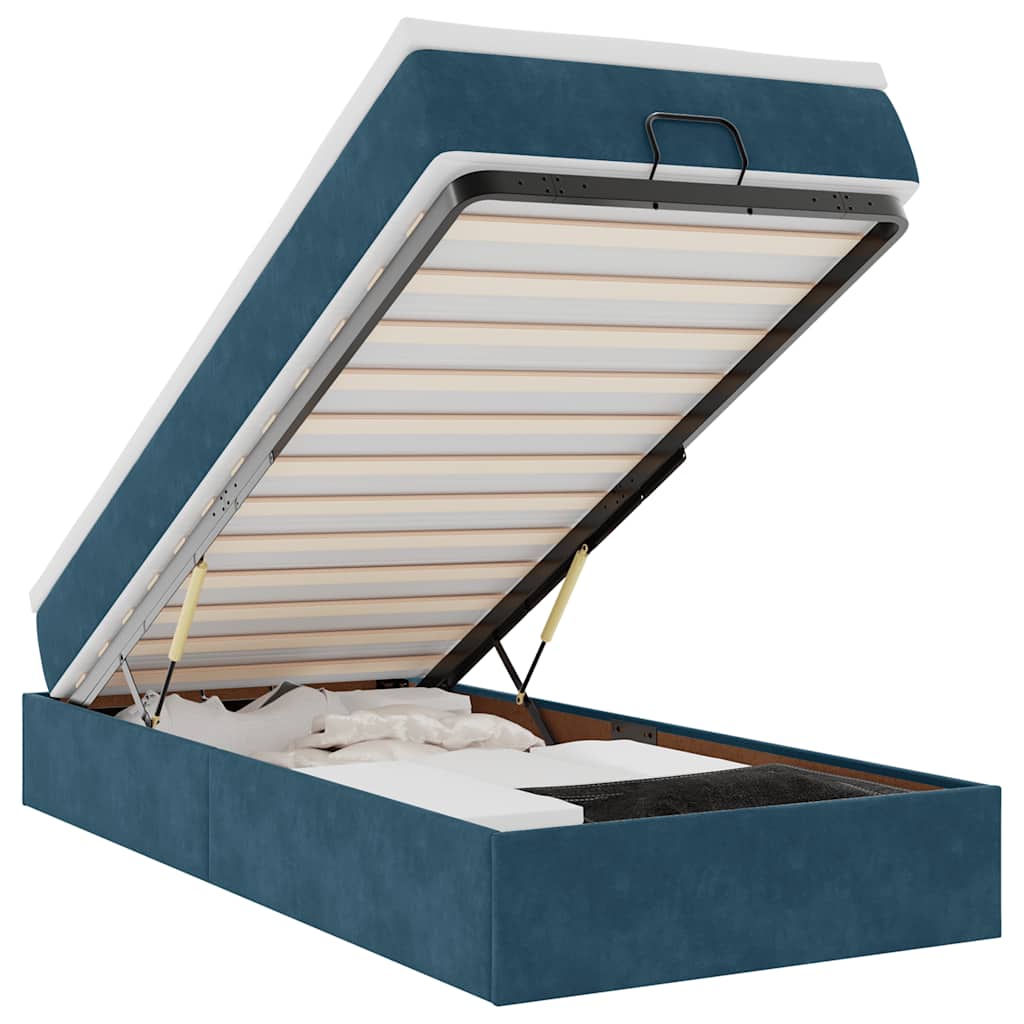 Thumbnail - vidaXL Ottoman-Bett mit Matratze Dunkelblau 100x200 cm Samt