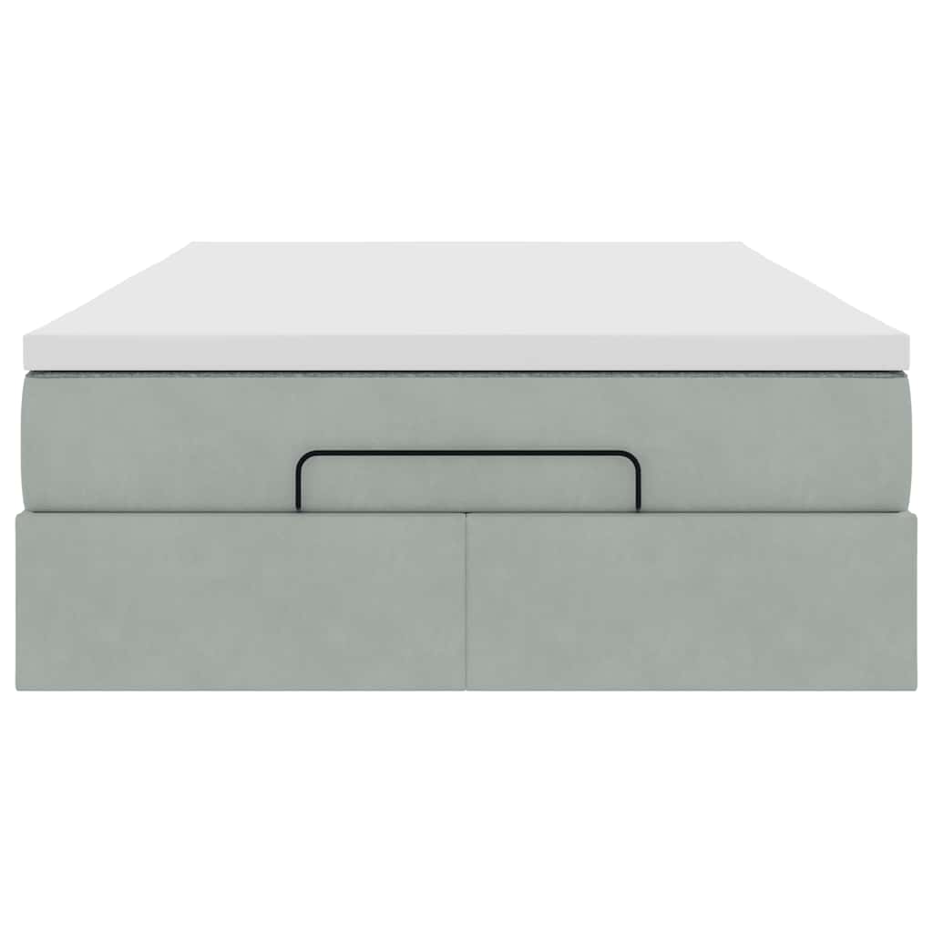 vidaXL Ottoman bed met matras 120x200 cm fluweel lichtgrijs grijs, foto 4