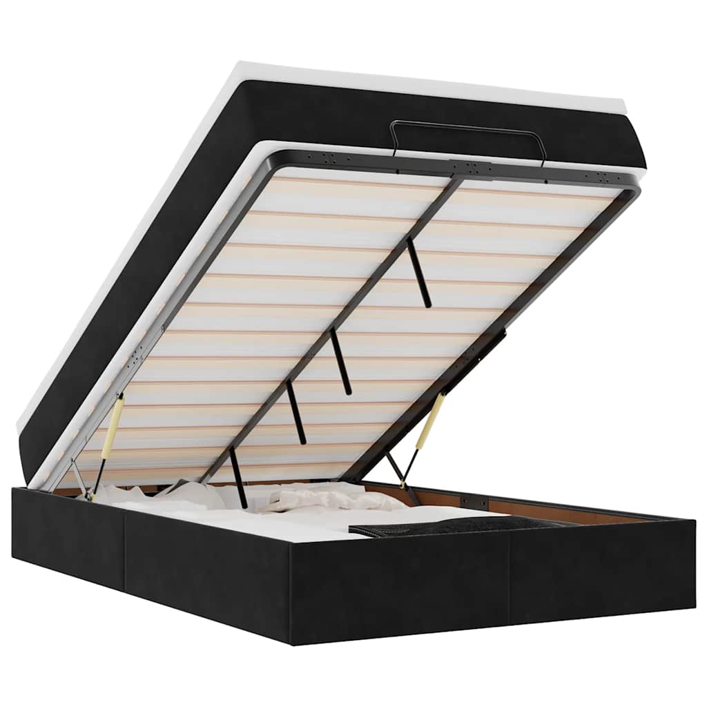 Thumbnail - vidaXL Ottoman-Bett mit Matratze Schwarz 120x200 cm Samt
