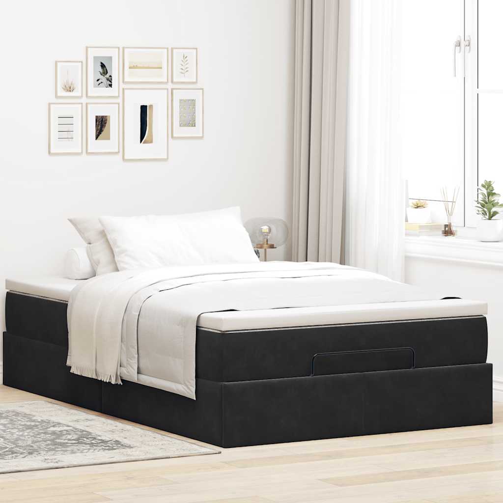 Thumbnail - vidaXL Ottoman-Bett mit Matratze Schwarz 120x200 cm Samt