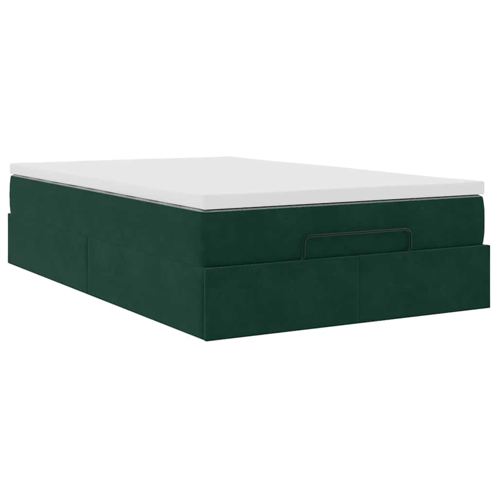 vidaXL Ottoman bed met matras 120x200cm fluweel donkergroen groen, foto 4
