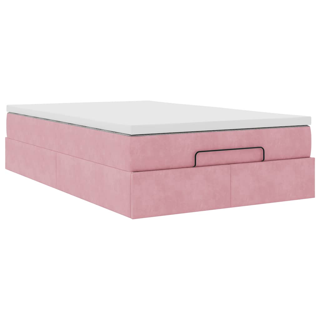 vidaXL Ottoman bed met matras 120x200cm fluweel roze, foto 4