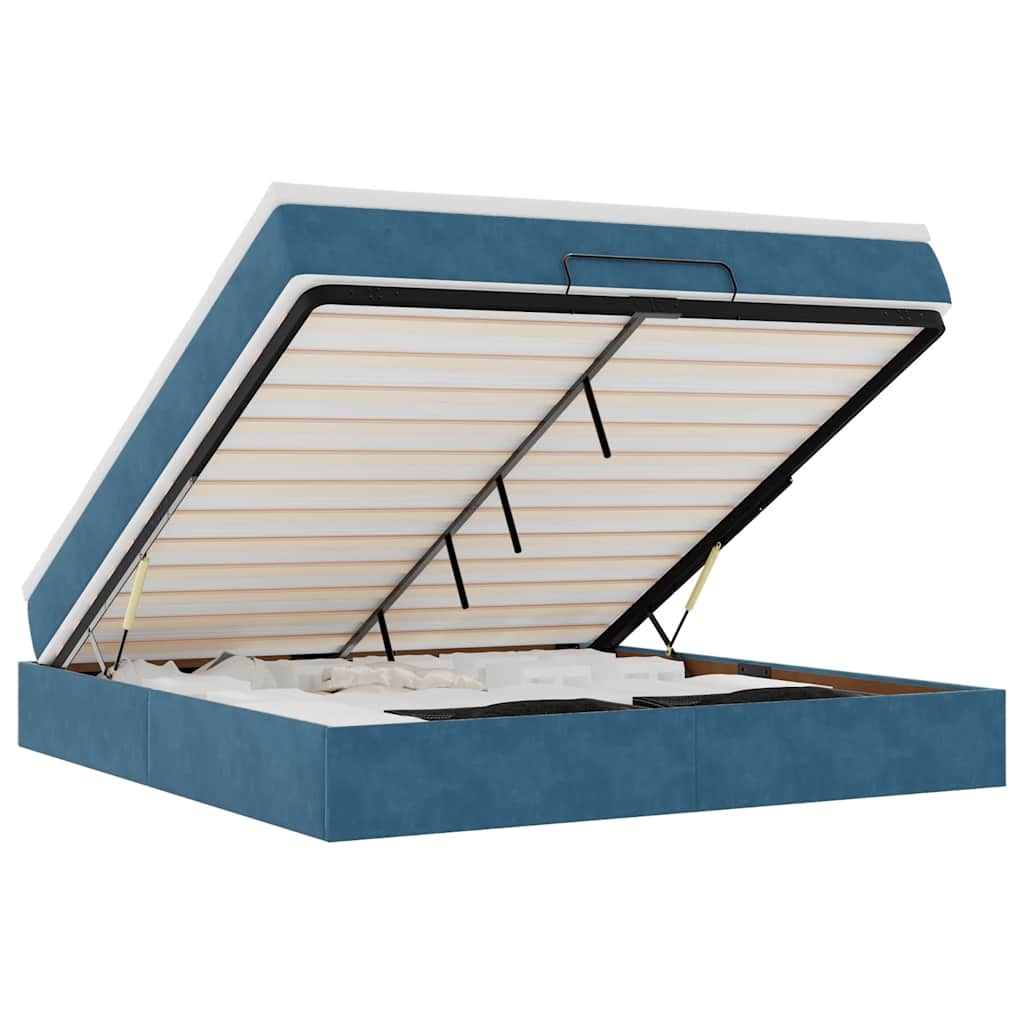 Thumbnail - vidaXL Ottoman-Bett mit Matratze Dunkelblau 160x200 cm Samt