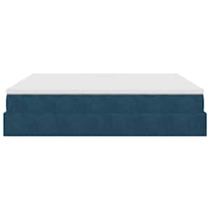 Osmanský rám postele s matrací tmavě modrá 160x200cm samet - obrázek 9