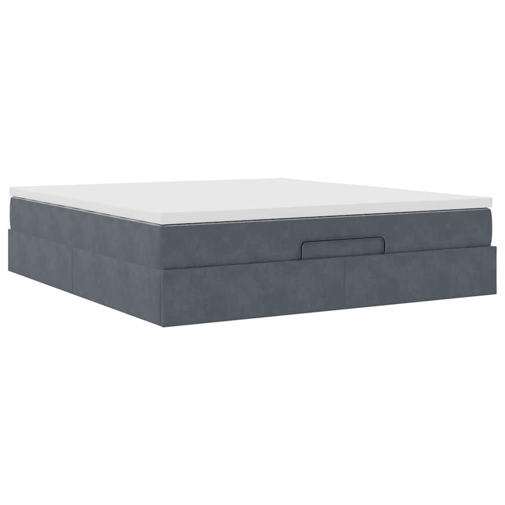 vidaXL Ottoman bed met matras 180x200cm fluweel donkergrijs grijs, foto 4