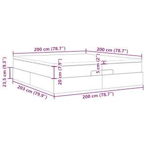 Osmanský rám postele s matrací černý 200x200cm samet - obrázek 17