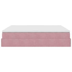 Osmanský rám postele s matrací růžová 200x200cm samet - obrázek 9