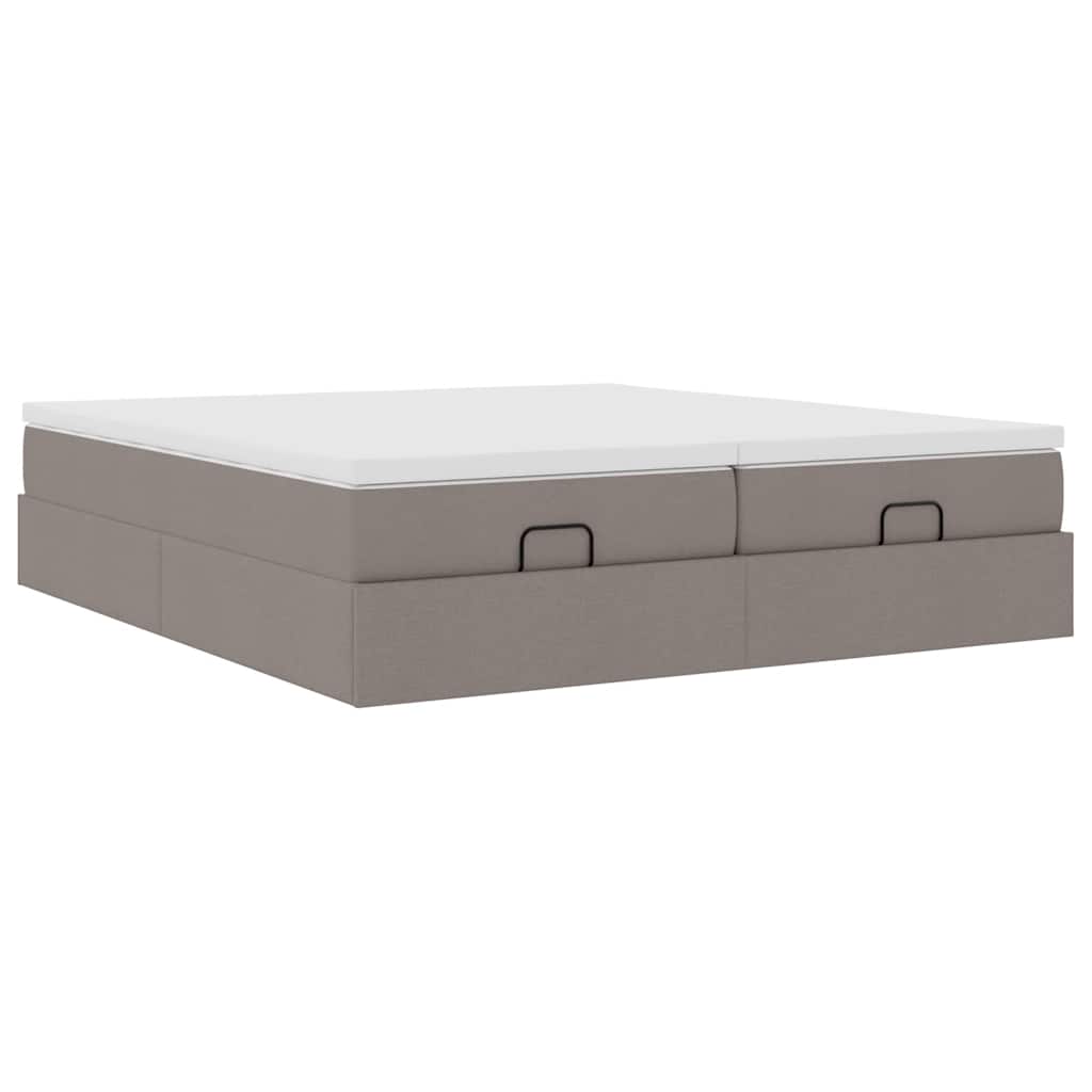 vidaXL Ottoman bed met matrassen 160x200cm stof taupe, foto 4