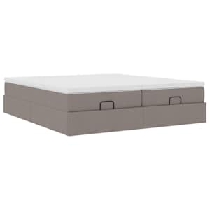 Osmanský rám postele s matrací taupe 160x200cm textil - obrázek 6
