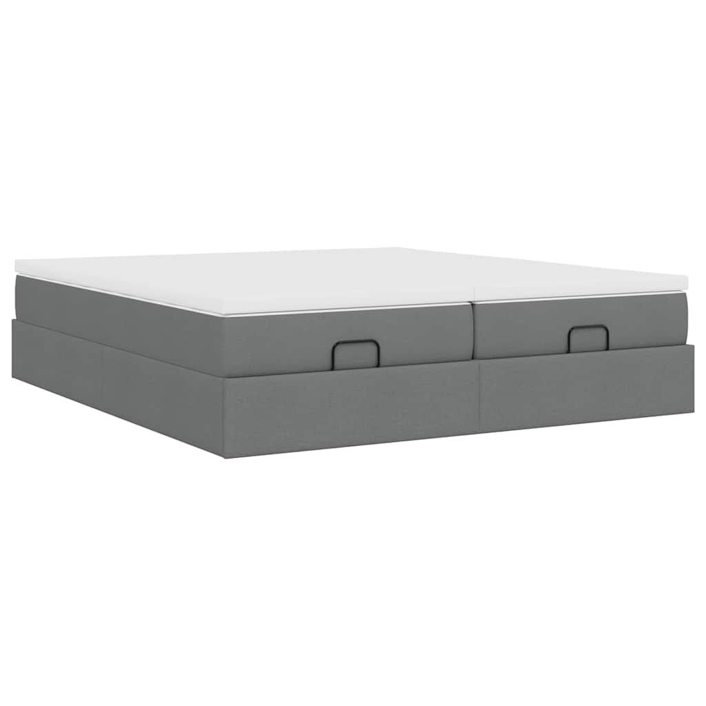 vidaXL Ottoman bed met matrassen 180x200cm stof donkergrijs grijs, foto 4