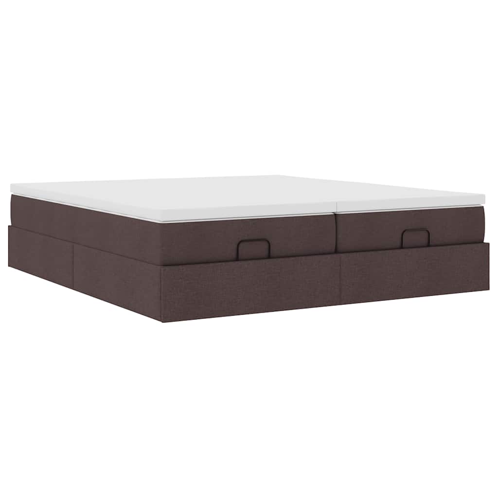 vidaXL Ottoman bed met matrassen 180x200cm stof donkerbruin bruin, foto 4