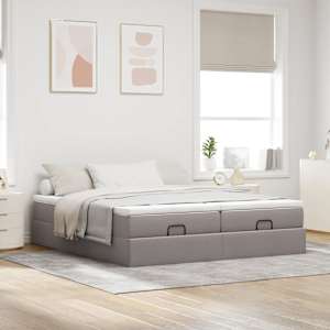 Osmanský rám postele s matrací taupe 180x200cm textil - obrázek 3